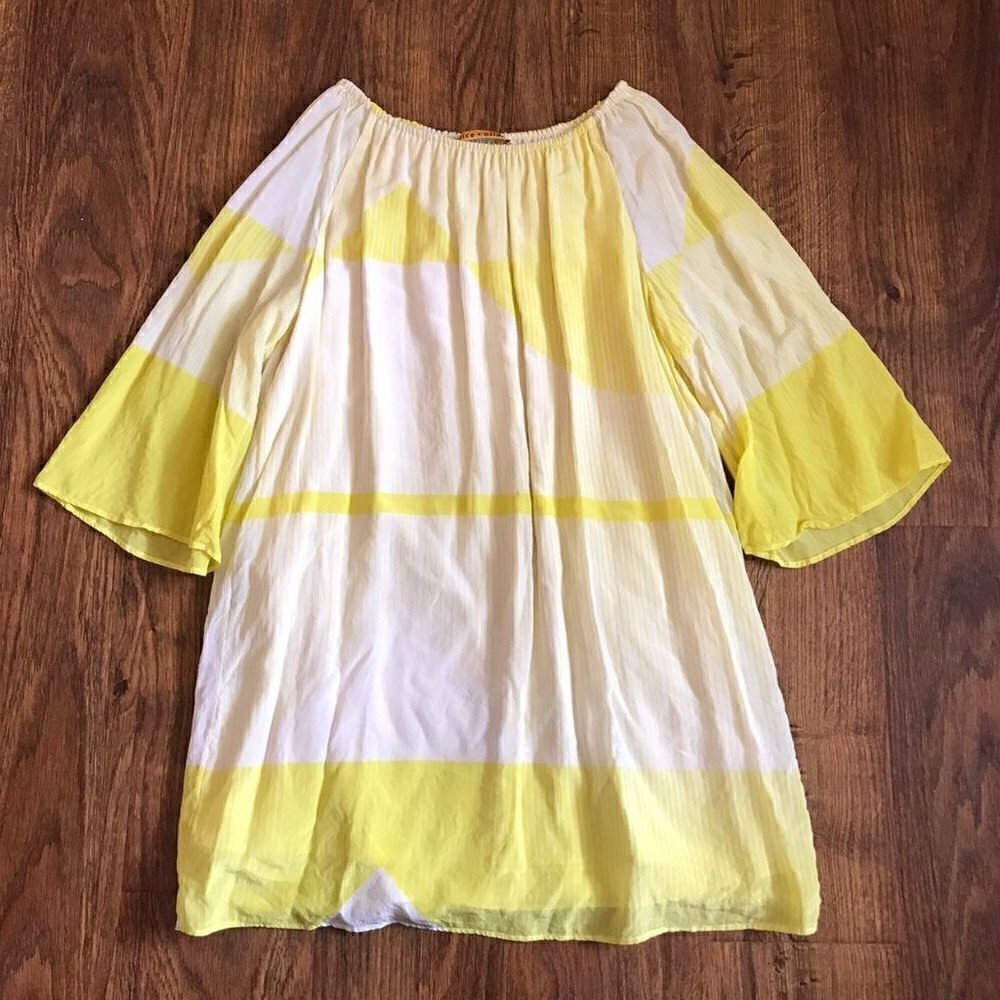 Alice and Olivia off the shoulder silk ombre sunshine dress